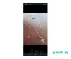 Серебряная цепочка с крестиком