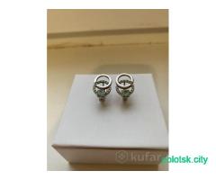 Серьги 925 с голубым топазом и фианитом Эгоарт