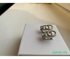 Серьги 925 с голубым топазом и фианитом Эгоарт