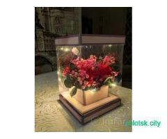 Отличный подарок цветы с подсветкой